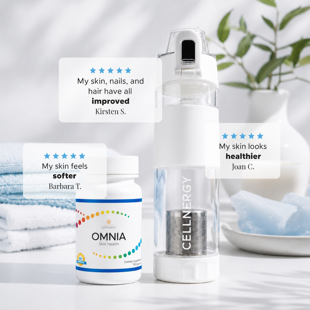 Cellnergy Hydration System & Omnia customer testimonials