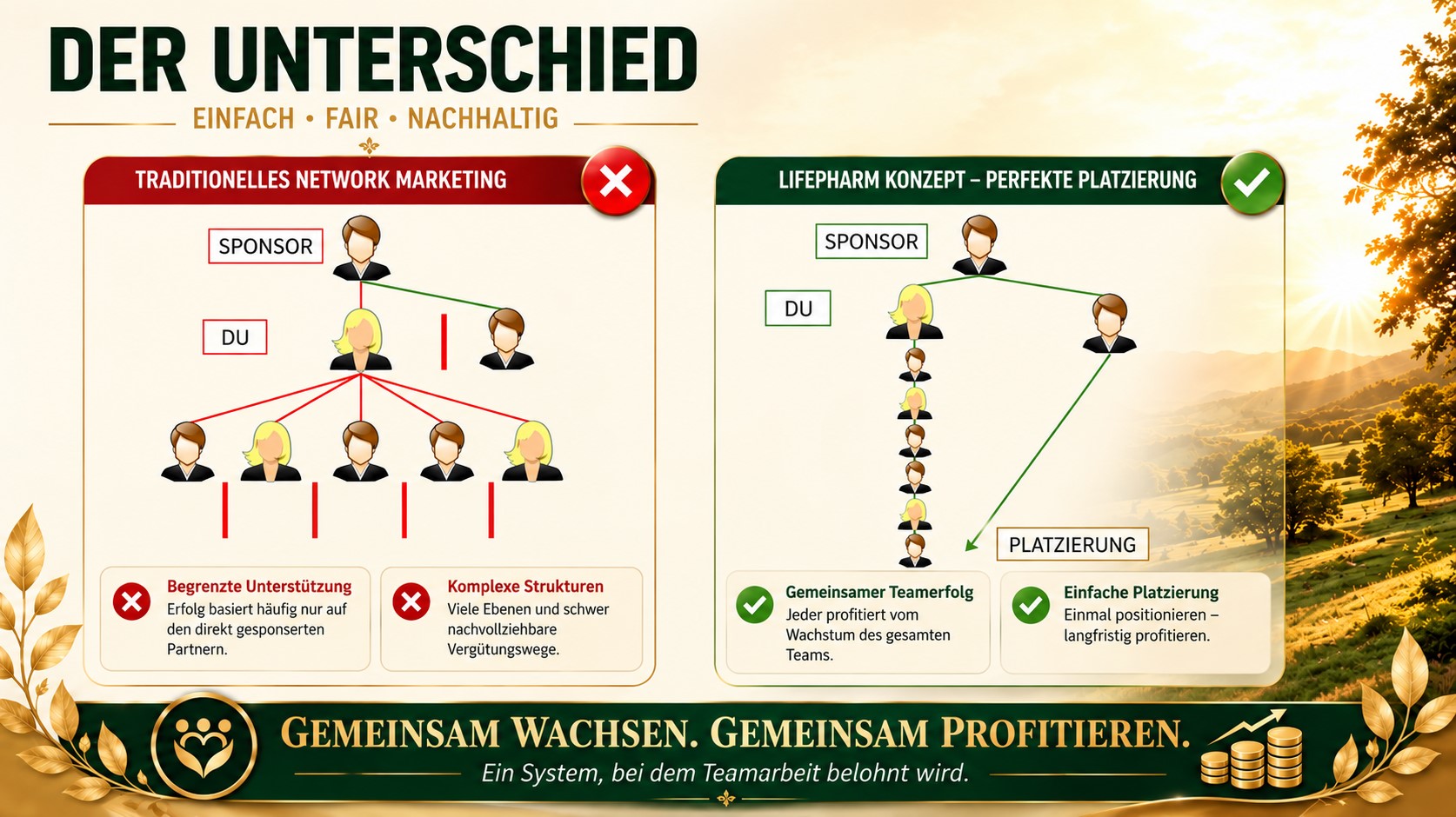 Der Unterschied zwischen klassischem Breitenaufbau und der 1-Linien-Strategie